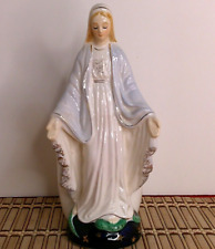 Estatuilla de cerámica vintage de la Virgen María Madonna y base de estrellas y serpiente #4918 segunda mano  Embacar hacia Mexico