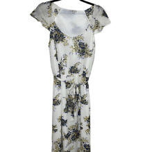 Joie Astilbe Yellow Blue Floral Flowy Silk Maxi Dress Sz S PULL, used for sale  Shipping to South Africa