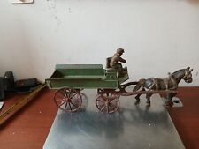 Kenton Cast Iron Horse Wagon w/ Driver 15”, used for sale  Shipping to South Africa