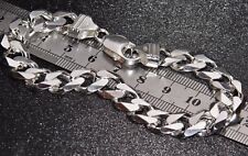 Sterling Silver Men's heavy Curb Bracelet - Solid Sterling Silver 925 segunda mano  Embacar hacia Mexico