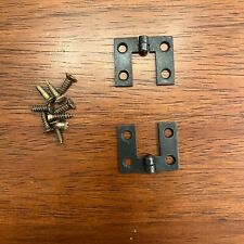 Vintage - Set of Pivot Hinges for Inset Doors- Dark Finish w/screws 1" x 1  1/4" for sale  Shipping to South Africa