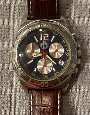 Sug Swiss Made Chronograph Blue Dial SS Mens Watch 3759-536 New Battery, used for sale  Shipping to South Africa