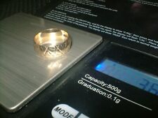 9ct  Gold Wedding Ring FULLY HALLMARKED THICK BROAD BAND 7mm Diamond Cut Pattern, used for sale  Shipping to South Africa