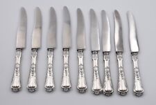 9 couteaux de table argent fourré & inox 800 Art Nouveau Suisse Jezler muguet comprar usado  Enviando para Brazil