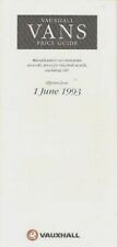 Vauxhall Vans Prices & Options 1993 UK Brochure Nova Astra Rascal Midi Brava for sale  UK