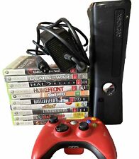 Microsoft Xbox 360 S Slim 250GB Console Bundle Lot Pal  Red Controller 10 Games. for sale  Shipping to South Africa