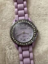 Reloj de pulsera de silicona púrpura para mujer Geneva segunda mano  Embacar hacia Argentina