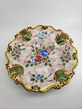 Usado, Plato de cerámica italiana Cama Deruta 11 pulgadas pintado a mano floral con 4 pies segunda mano  Embacar hacia Argentina