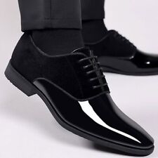 Men Casual Business Shoes Patent Leather Flats Lace Up Male Formal Footwear for sale  Shipping to South Africa