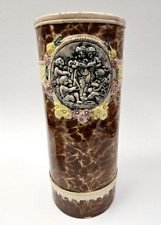 Suporte de bengala guarda-chuva 19" cerâmica alívio querubins esmalte marrom mármore feito na Espanha comprar usado  Enviando para Brazil