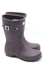 HUNTER Original Short Rain Boot Womens Size 6 Eggplant Purple Matte Refined, used for sale  Shipping to South Africa