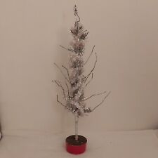 1950's 60s Vintage Retro 22" high Christmas tree with round wooden base  for sale  SANDWICH