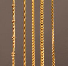 Usado, Collar de cadena de plata esterlina 925 lisa chapado en oro amarillo varias longitudes segunda mano  Embacar hacia Argentina