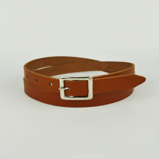 Tan Real Leather Belt Skinny Brown Womens Belt Handmade Bright 3/4 "Ladies 20mm, usado segunda mano  Embacar hacia Mexico