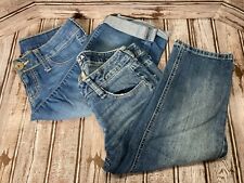 Lote de 2 Bermudas Femininas Tamanho 1 Arizona Jean Co. City Streets Jeans Jeans Jeans comprar usado  Enviando para Brazil
