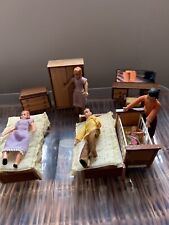 Vintage Dolls House Bedroom Furniture & 5 Figures Lundby 1960 for sale  Shipping to South Africa