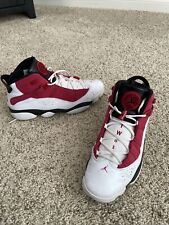 Zapatos Nike Air Jordan 6 ANILLOS #322992-106 blancos/rojos/negros para hombre talla 13 segunda mano  Embacar hacia Argentina
