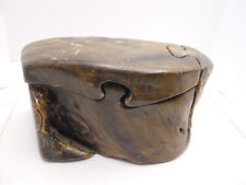 1996 HANDMADE WOOD TRINKET PUZZLE BOX D. WOOD BLACK EARTH WI 5" X 2 1/2" X 2" for sale  Shipping to South Africa