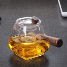 Tetera eléctrica para fabricante de té de vidrio estilo japonés con mango de madera segunda mano  Embacar hacia Argentina