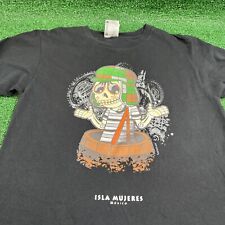 Camiseta Preta Vintage Isla Mujeres México Esqueleto Chespirito Tamanho Médio comprar usado  Enviando para Brazil