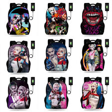 Cosplay Esquadrão Suicida Harley Quinn Mochila Infantil Meninos Meninas Bolsa Escolar Porta USB, usado comprar usado  Enviando para Brazil