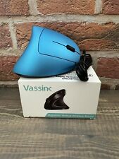 Vassink Blue Rechargeable Ergonomic Optical Wireless Mouse With USB Receiver, used for sale  Shipping to South Africa