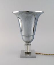Abajur de mesa em alumínio e vidro artístico transparente. Design francês, década de 1940. comprar usado  Enviando para Brazil