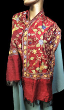 Cachecol de seda bordado floral rico chinês vintage comprar usado  Enviando para Brazil