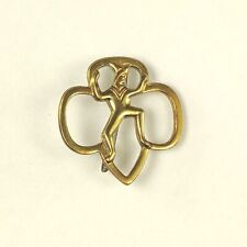 ✅ Vintage Girl Scout Brownie Sprite Brooch Membership Pin Gold Tone for sale  Shipping to South Africa