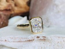3 Ct Emerald Cut Lab-Created Diamond Women's Wedding Ring 14K Yellow Gold Plated for sale  Shipping to South Africa
