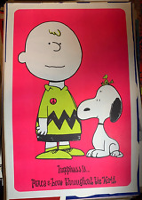 POSTER BLACKLIGHT CHARLIE BROWN & SNOOPY PEANUTS FELICIDADE É VINTAGE DÉCADA DE 1970 comprar usado  Enviando para Brazil