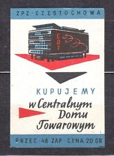 POLAND 1959 Matchbox Label Z#163 III, We buy at the Central Depart. Store CDT. na sprzedaż  PL