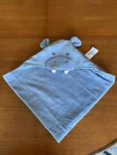 Used, Carter’s Baby Bath Towel Blue Hippo 30x30 In New With Tag READ for sale  Shipping to South Africa