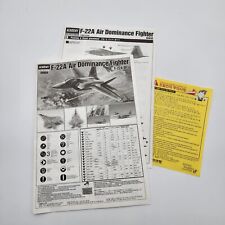 Academy 1/48 F-22A Raptor Air Dominance Fighter 12212 Parts Instructions Insert for sale  Shipping to South Africa