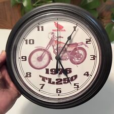Honda Wall Clock With 1976 TL250 Motorcycle Trials Bike 9” for sale  Shipping to South Africa