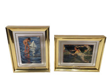 Sorolla Museum Young Yachtsman Swimmers Framed Art Litho Madrid Spain Vintage for sale  Shipping to South Africa