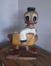 Large Vintage Carved Folk Art Wooden Novelty Donald Duck for sale  Shipping to South Africa