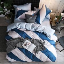 Capa de edredom elegante ponto cama de casal lençol listrado conjunto com 4 peças comprar usado  Enviando para Brazil