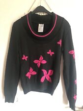Suéter jumper One million Bucks negro rosa flores floral talla M L segunda mano  Embacar hacia Argentina