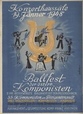 Konzerthaus Wien Komponisten Ball 1948 A 4 Plakat von Ferdinand Korber ( Kora )  na sprzedaż  Wysyłka do Poland