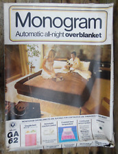 Vintage Retro Monogram GA62 Electric Heated All-Night Over Blanket Double Pink, used for sale  Shipping to South Africa