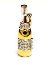 Usado, Dije botella de champán colgante enchapado en oro amarillo 14 K diamante redondo creado en laboratorio segunda mano  Embacar hacia Argentina