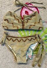 NWT Paradizia 2-Piece Shine Bikini Top & Bottom , Size S, Embellishment, used for sale  Shipping to South Africa