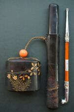 Tobacco Box Inro with Whistles Container & Pipe Plus Ojime from Kyoto Japan 0408B6G for sale  Shipping to South Africa
