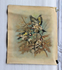 1970's Antique 3-BIRDS Sitting On Branch Oil CANVAS Painting Handmade Original for sale  Shipping to South Africa