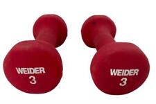 Pair of Red 3 Pound Weider Dumbbells Hand Weights Fitness Walking Athletic Home for sale  Shipping to South Africa