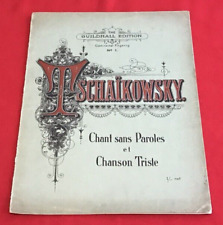 Antique Tschaikowsky Chant Sans Paroles & Chanson Triste Piano Sheet Music for sale  Shipping to South Africa