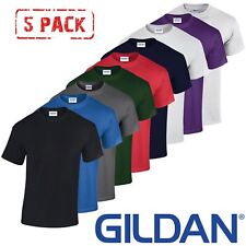 PAQUETE DE 5 Camiseta Gildan Para Hombre Pesada Algodón Liso Mangas Cortas Top Multi Colores segunda mano  Embacar hacia Argentina
