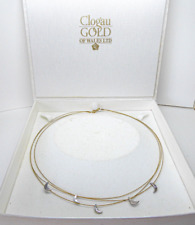 Clogau Gold 9ct Yellow & White Gold Moon Gold Sapphire Moon Necklace 17" Chain, used for sale  Shipping to South Africa