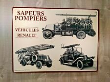 Plaque métal Renault Sapeurs Pompiers vintage collection. d'occasion  Cagnes-sur-Mer